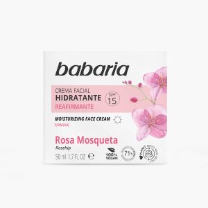 کرم آبرسان عمیق 24 ساعته 15spf رز باباریا 50 میل مناسب انواع پوست