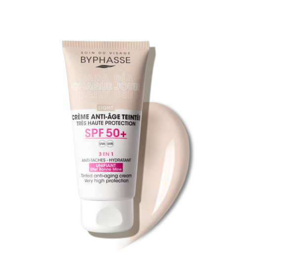 کرم ضد آفتاب رنگی لایت spf50 انواع پوست بایفاس 50 میل