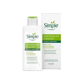 کرم ابرسان سیمپل simple مدل ریچ حجم 125 میل مرطوب کننده برای پوست های خشک