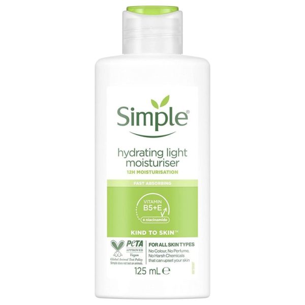 کرم ابرسان سیمپل simple مدل لایت مرطوب کننده مناسب برای پوست های حساس حجم 125 میل