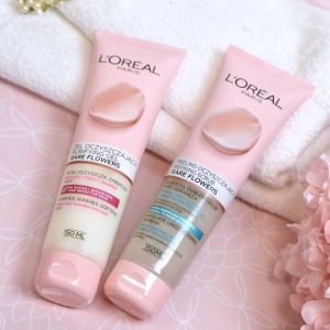 اسکراب صورت گل رز و نیلوفر آبی لورال LOreal Rare Flowers حجم 150 میلی