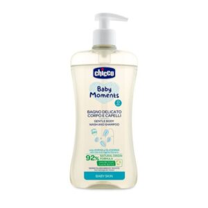 شامپو سر و بدن کودک میسلار 2 در 1 چیکو chicco حاوی روغن پنبه و ویتامین E حجم 500 میل 94درصد ارگانیک اورجینال