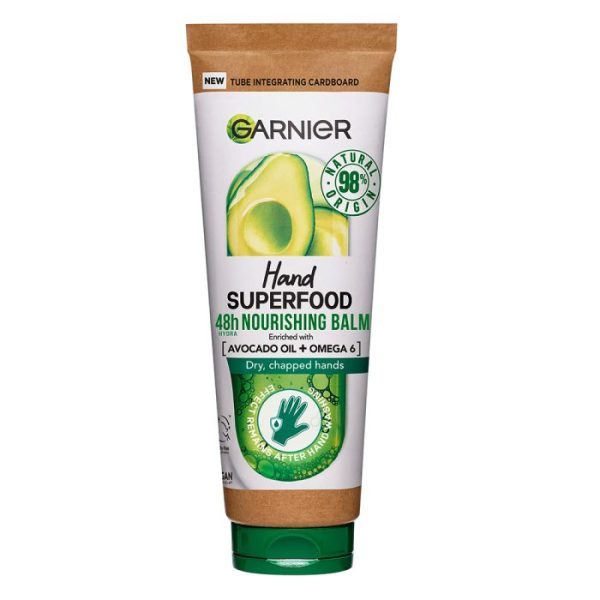 کرم دست گارنیر GARNIER مدل superfood حاوی آووکادو مناسب پوست خشک حجم ۷۵ میل