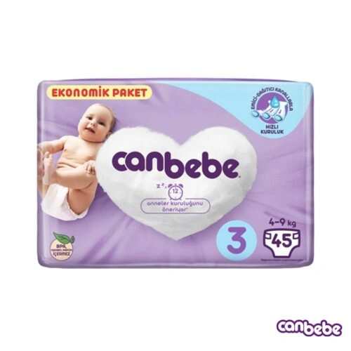 پوشک بچه جان به به (can be be) ترکیه سایز 3 بسته 45 عددی